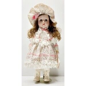 VINTAGE Miss January Porcelain GORHAM Doll Lace Line Petticoat Shawl Collectible